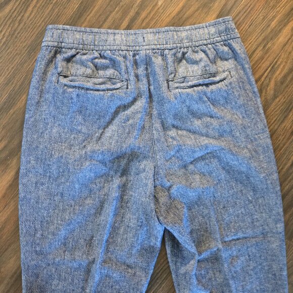 OLD NAVY Blue Rayon & Linen Chambray High-Rise Straight Taper Pants SIZE M - Picture 4 of 7